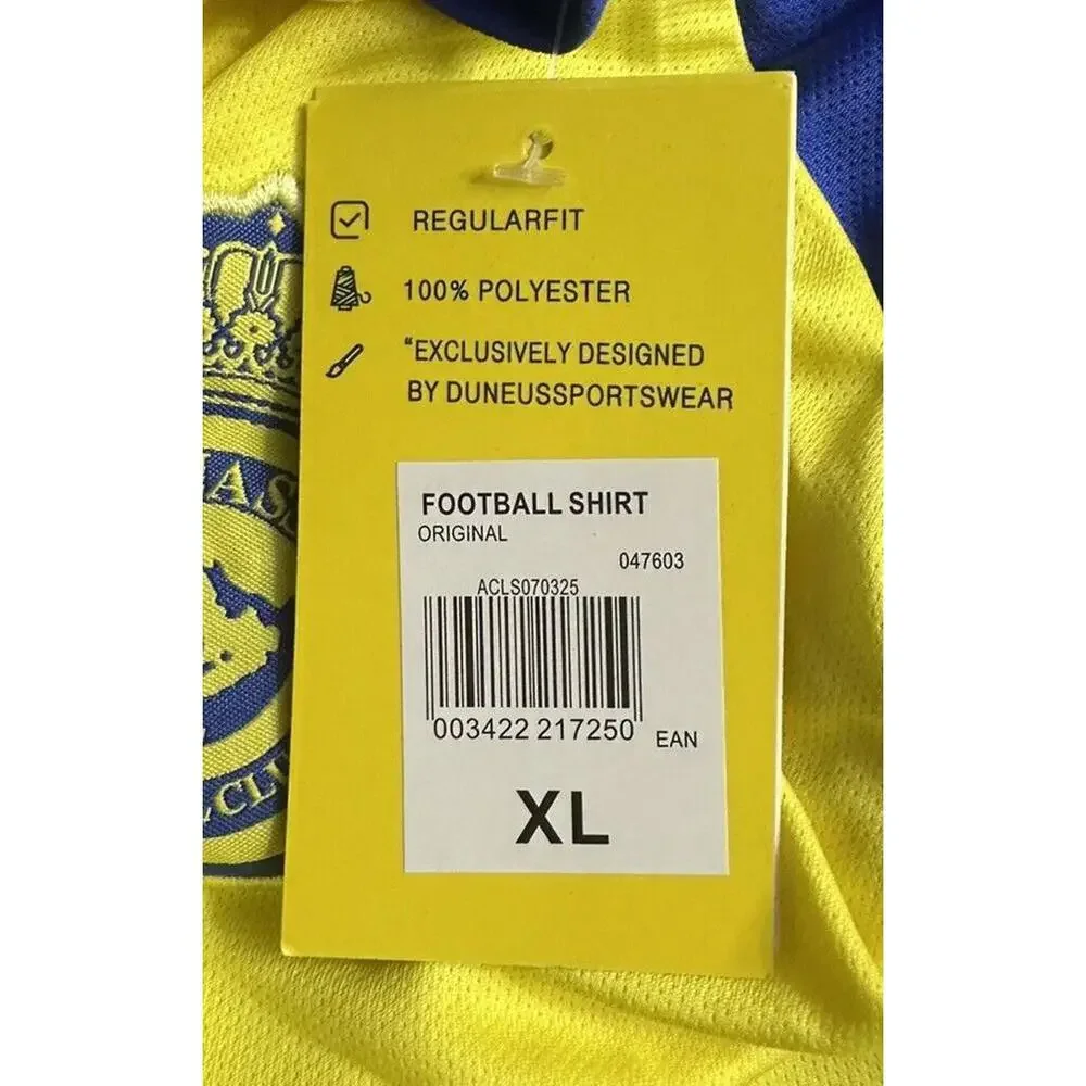 NWT Exclusive‎ Duneus Al Nassar FC Authentic Ronaldo Soccer Jersey Shirt Size XL